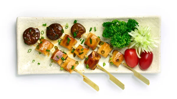 Vegano Yakitori Japonés Comida Fusión Estilo Barbacoa Perfecta Opción Dieta — Foto de Stock