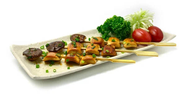 Vegan Yakitori Japanese Food Fusion Style Τέλεια Επιλογή Bbq Υγιεινό — Φωτογραφία Αρχείου