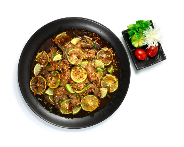 Pikanter Shrimps Salat Mit Limetten Thai Food Fusion Hot Spicy — Stockfoto