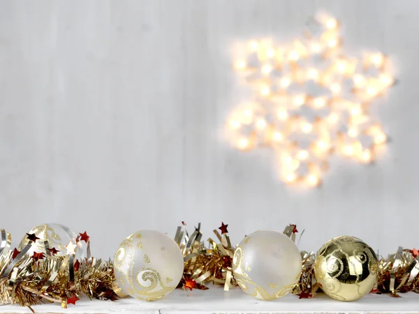 Décorations Noël Avec Lumières Étoiles — Photo