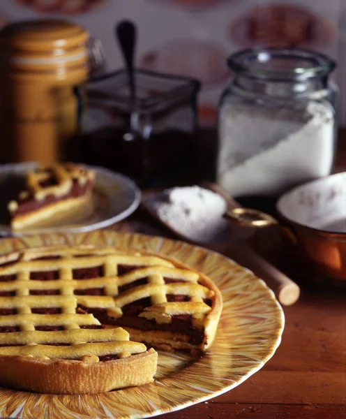 Samenstelling Met Zoete Jam Tart — Stockfoto