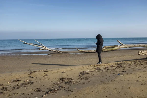 Paesaggio Con Spiaggia Invernale — Foto Stock