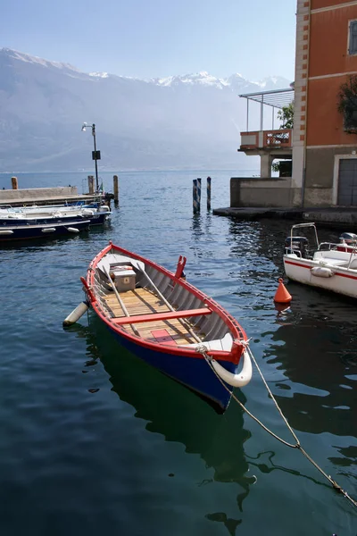 stock image Landscape with boat on the lake