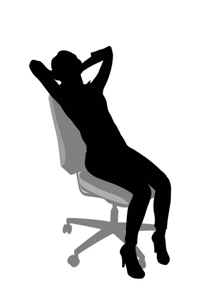 Secretary Silhouette White Background — Stock Photo, Image