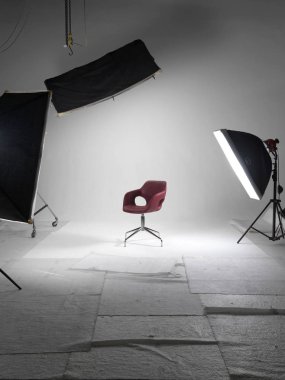 Işıklar ve koltuk ile fotoğraf seti