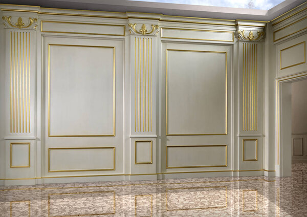 Interior environment with wall paneling