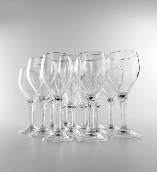 Transparent Glass Glasses White Background — Stock Photo, Image