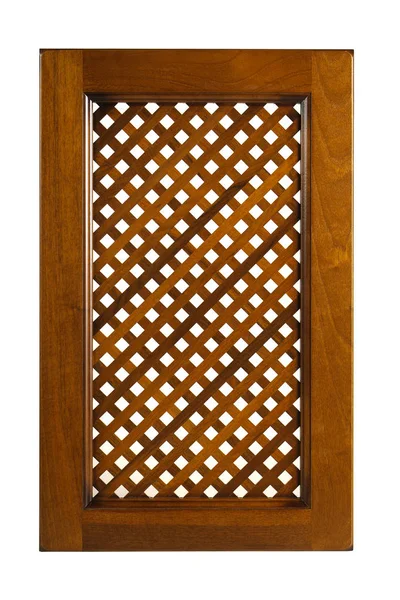 Деревянная Дверь Отделкой Белом Фоне — стоковое фото