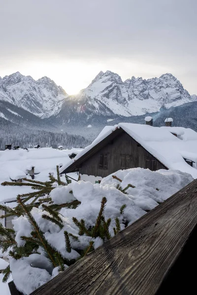 Invierno Paisaje Montaña Con Nieve —  Fotos de Stock