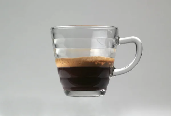 Kávés Csésze Átlátszó Üvegben — Stock Fotó