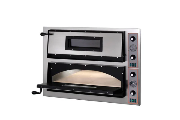 Industrial Steel Oven Pizza White Background — Stock Photo, Image