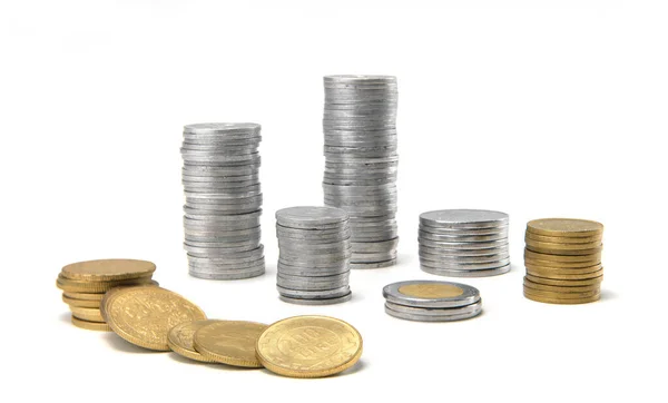 Set Alter Lira Münzen Auf Weißem Hintergrund — Stockfoto