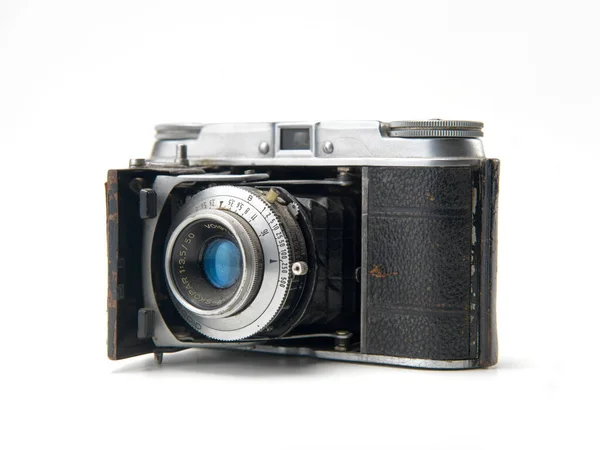 Fotocamera Vintage Sfondo Bianco — Foto Stock