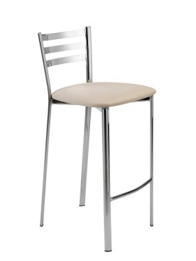 Tarafsız bir arkaplanda metal tabure