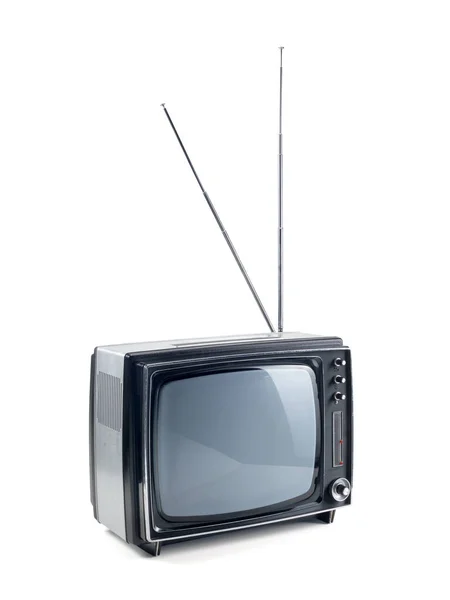 Винтажное Телевидение Белом Фоне — стоковое фото