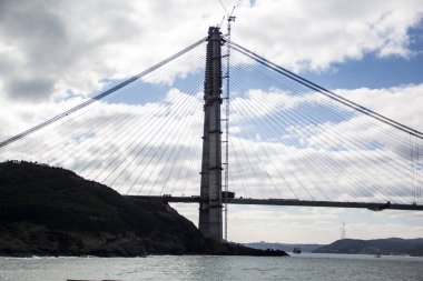 İSTANBUL, TURKEY - 7 Şubat 2016; Yavuz Sultan Selim Köprüsü, Üçüncü Köprü İstanbul için yeni bir boğaziçi.