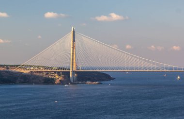 İSTANBUL, TURKEY - 7 Şubat 2016; Yavuz Sultan Selim Köprüsü, Üçüncü Köprü İstanbul için yeni bir boğaziçi.