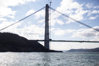 İSTANBUL, TURKEY - 7 Şubat 2016; Yavuz Sultan Selim Köprüsü, Üçüncü Köprü İstanbul için yeni bir boğaziçi.