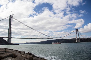 İSTANBUL, TURKEY - 7 Şubat 2016; Yavuz Sultan Selim Köprüsü, Üçüncü Köprü İstanbul için yeni bir boğaziçi.