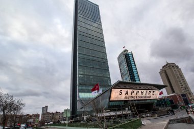 İSTANBUL - 11 Şubat 2017 'de İstanbul Safir Kulesi' nde, Sapphire bir gökdelendir ve 2017 'den itibaren İstanbul ve Türkiye' nin en yüksek binasıdır..