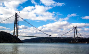 İSTANBUL, TURKEY - 7 Şubat 2016; Yavuz Sultan Selim Köprüsü, Üçüncü Köprü İstanbul için yeni bir boğaziçi.