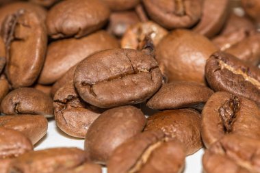 Kahve çekirdekleri arka planda, kapatın.