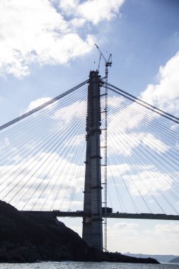 İSTANBUL, TURKEY - 7 Şubat 2016; Yavuz Sultan Selim Köprüsü, Üçüncü Köprü İstanbul için yeni bir boğaziçi.