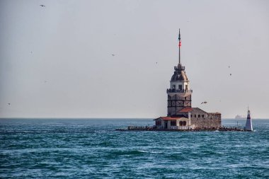 İstanbul, Türkiye 'de Bakire Kulesi (Leander' s Tower)