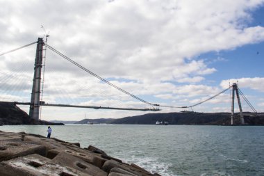 İSTANBUL, TURKEY - 7 Şubat 2016; Yavuz Sultan Selim Köprüsü, Üçüncü Köprü İstanbul için yeni bir boğaziçi.