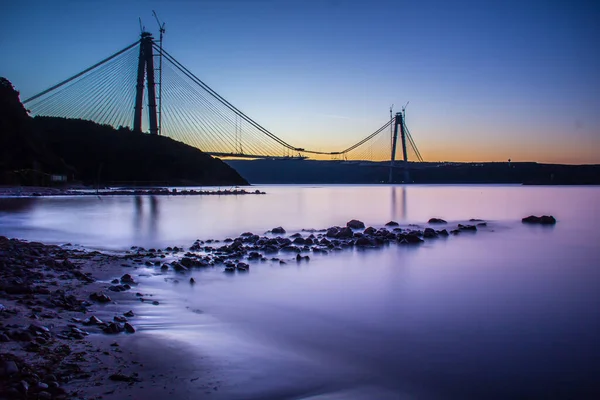 Istanbul Turkey Lutego 2016 Yavuz Sultan Selim Bridge Third Bridge — Zdjęcie stockowe