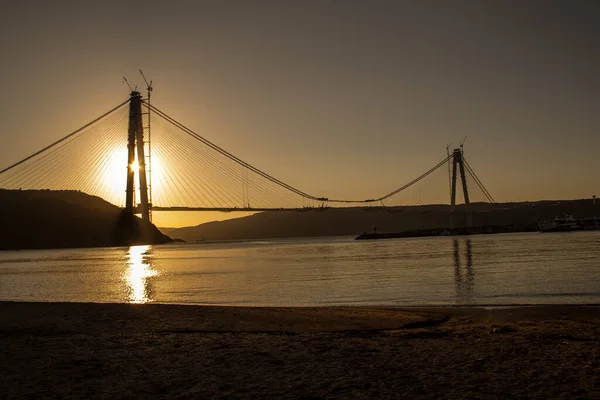 Istanbul Turkey Lutego 2016 Yavuz Sultan Selim Bridge Third Bridge — Zdjęcie stockowe