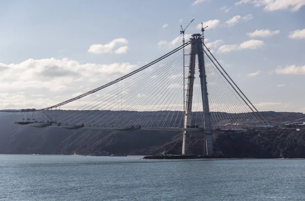 Istanbul Turkey Лютого 2016 Yavuz Sultan Selim Bridge Third Bridge — стокове фото