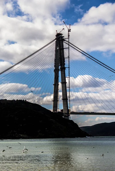 Istanbul Turkey Helmikuuta 2016 Yavuz Sultan Selim Bridge Third Bridge — kuvapankkivalokuva