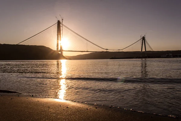 Istanbul Turkey 2016 Február Yavuz Sultan Selim Bridge Harmadik Híd — Stock Fotó