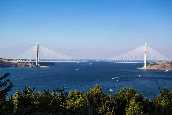Yavuz Szultán Szelim Híd Harmadik Híd Bosfor Isztambulból Törökország — Stock Fotó