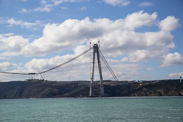 Istanbul Turkey Φεβρουαρίου 2016 Yavuz Sultan Selim Bridge Third Bridge — Φωτογραφία Αρχείου