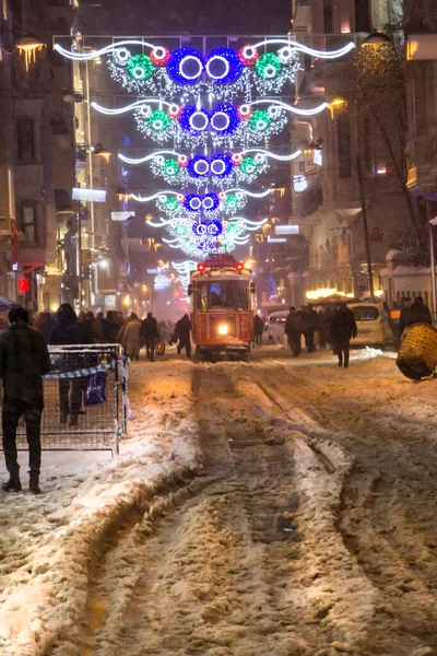 Istanbul Turkey January 2017 Snowy Day Taksim Square Istanbul — Stock Photo, Image