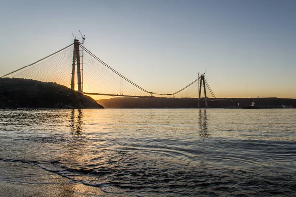 Istanbul Turkey Lutego 2016 Yavuz Sultan Selim Bridge Third Bridge — Zdjęcie stockowe