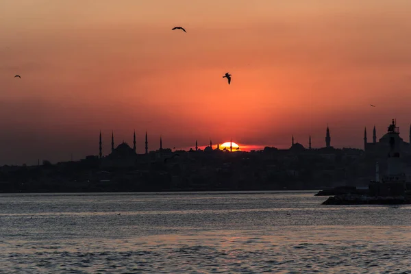 Coucher Soleil Kadikoy Istanbul Dinde — Photo