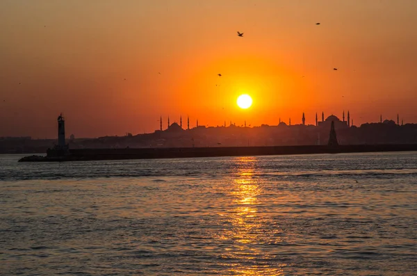 Sunset Kadikoy Istanbul Turkey — Stock Photo, Image