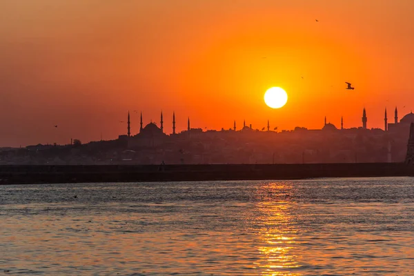 Coucher Soleil Kadikoy Istanbul Dinde — Photo