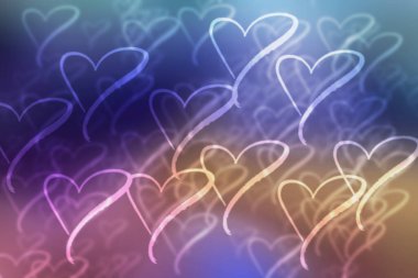 Aşk kalpleri arka planda, kapat