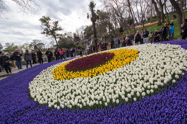 Turquia Istanbul Abril 2017 Emirgan Park Tulips — Fotografia de Stock