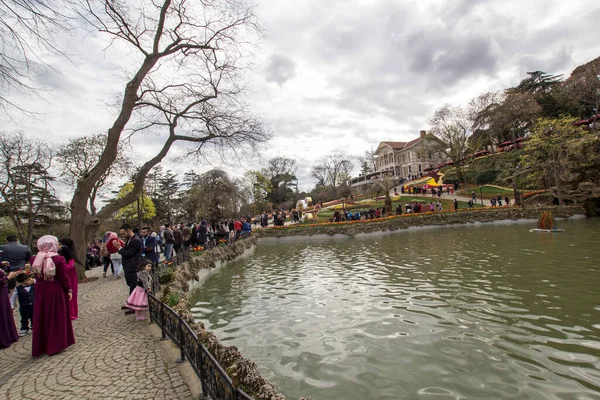 Turquía Istanbul Abril 2017 Emirgan Park Tulipanes — Foto de Stock