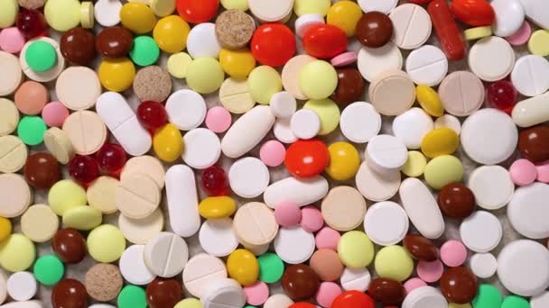 Medicine pills, drugs and capsules. Pharmaceutical drugs. Medicine healthcare — Stock Video