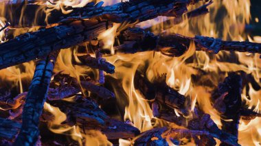 Ateş serbest. Şenlik ateşi doğada yanıyor.