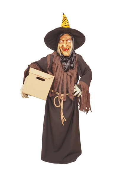 Terrible witch isolated on a white background. Halloween concept — Stock Photo, Image