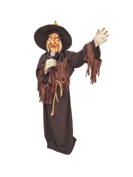Straszna czarownica wyizolowana na białym tle. Koncepcja Halloween — Zdjęcie stockowe