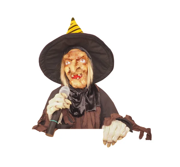 Terrible witch isolated on a white background. Halloween concept — Stock Photo, Image