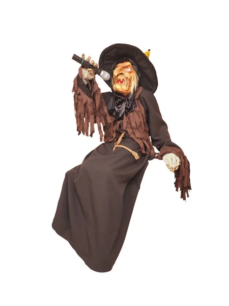 Terrible witch isolated on a white background. Halloween concept — Stock Photo, Image